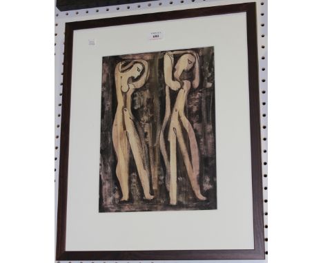Sidney d'Horne Shepherd - Two Female Nudes, lithograph, signed in pencil, 34.5cm x 25cm, together with another work by the sa