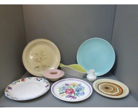 Eight assorted pieces of Poole Pottery.