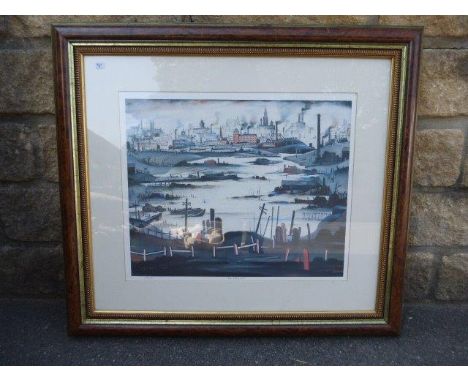 A limited edition Lowry Print, 'The Lake' 415/500.