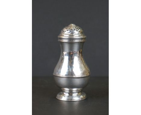 A 19th century fully hallmarked sterling silver pepperette, assay marked for London. 