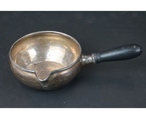 Sterling Silver Brandy Warmer by Georg Jensen, Copenhagen 1925, numbered 55B, with a turned ebony handle, 16.5cm 