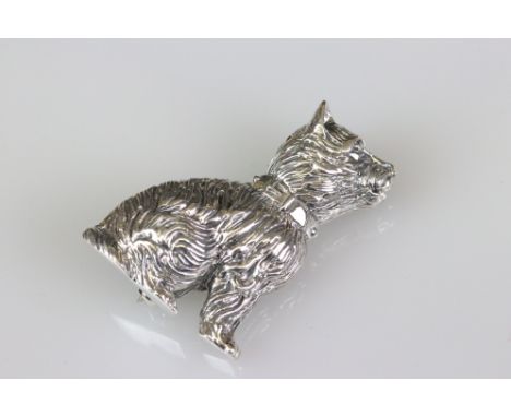 Silver Terrier style Brooch - Pendant 