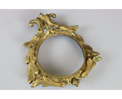 Louis XV style Ormolu Clock Face Surround or Stand, probably 18th century, with 13cm diameter circular face and leaf chased s