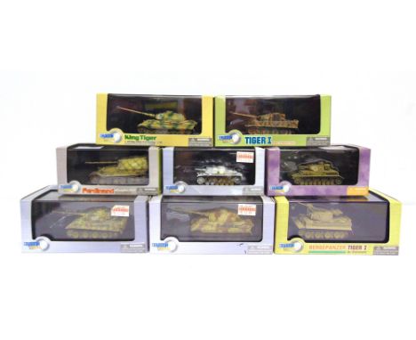 EIGHT 1/72 SCALE DRAGON ARMOR DIECAST MODEL TANKS  each mint or near mint and boxed.