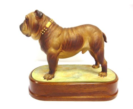 A ROYAL WORCESTER MODEL OF THE BULLDOG  by Doris Lindner, limited edition 369/500, with framed certificate of authenticity, o