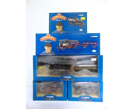 FIVE CORGI 'DIBNAH'S CHOICE' DIECAST MODEL VEHICLES  comprising a No.80113, Fowler B6 Crane Engine &amp; Log Trailer 'Wilkins
