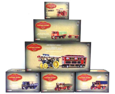 SIX CORGI 'VINTAGE GLORY' DIECAST MODEL VEHICLES  comprising a No.80110, Fowler B6 Showman's Locomotive &amp; Caravan 'Le Cir