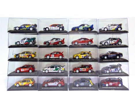 TWENTY 1/43 SCALE PART-WORK DIECAST MODEL RALLY CARS  based on entrants from the 2000s, each mint or near mint in original ha