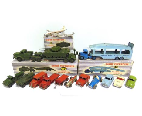 ASSORTED DINKY DIECAST MODEL VEHICLES  comprising a No.982, Bedford Pullmore Car Transporter, mid blue with a light blue trai