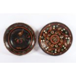 ZWEI TELLER, Keramik, polychrom bemalt und glasiert, best., Dm 28, wohl SPANIEN, 18./19.Jh.