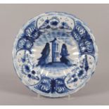 KLEINE PLATTE, Fayence, Blaudekor, Dm 22, Planetenmarke, NÜRNBERG, um 1730