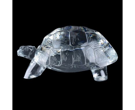 Baccarat Crystal Turtle Sculpture. Signed. Measures 4-1/2" H x 10" L. Condition: Small chips to feet. Domestic Shipping: $58.