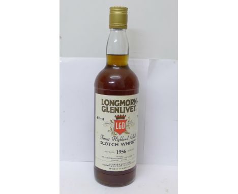 A bottle of Longmorn-Glenlivet 1956 Scotch Whisky 