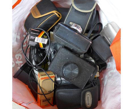 Three Polaroid cameras and other cameras, etc. 
