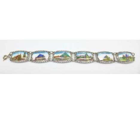 An 800 silver and enamel bracelet 