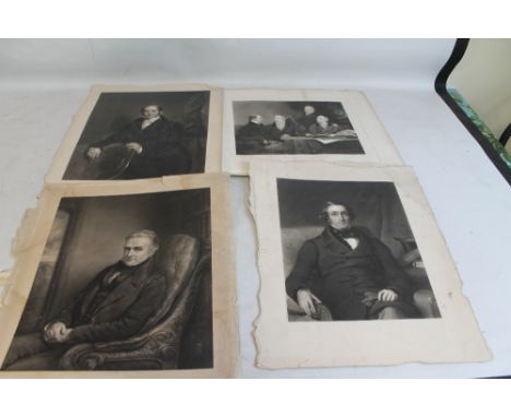 FOUR PORTRAIT ENGRAVINGS, one a proof print featuring The Earl of Mulgrave, Sir George Beaumont Bartt., The Hon. Augustus Phi