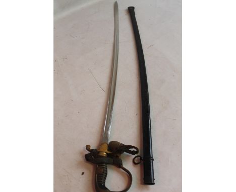 A WWII ERA GERMAN ARMY OFFICERS DRESS SWORD, with round pommel and sword knot, the blade by Robert Klaas Solingen and metal s