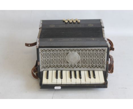 A VINTAGE LUDWIG PIANO ACCORDION 'THE ANTORIA',  a/f, W 29 cm