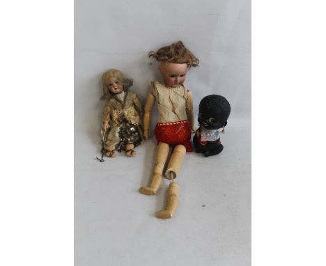 A SOCIETE FRANCAISE DE FABRICATION DE BEBES &amp; JOUETS BISQUE  HEAD DOLL, with rolling eyes, stamped sfbj 60 PARIS to the b