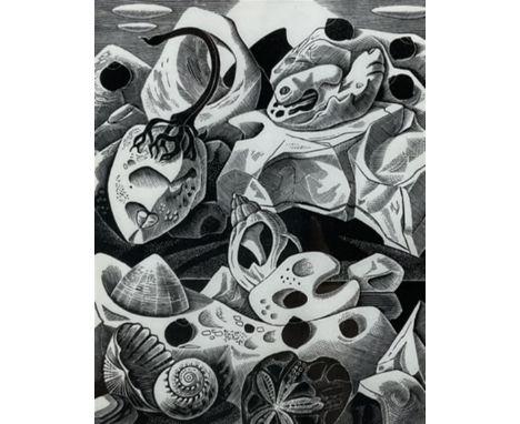 Monica Poole (British 1921-2003): 'Rock Crevice', wood engraving signed titled and numbered 9/60 in pencil, further titled an