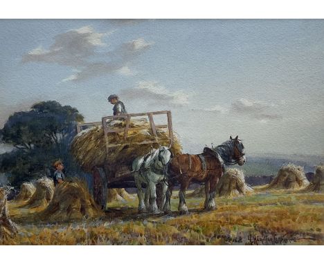 George Hamilton Constantine (British 1878-1967): Harvest Time, watercolour signed 17.5cm x 25cmCondition Report:Excellent con