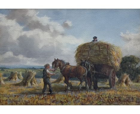 George Hamilton Constantine (British 1878-1967): Harvest Time, watercolour signed 17.5cm x 25cmCondition Report:Excellent con