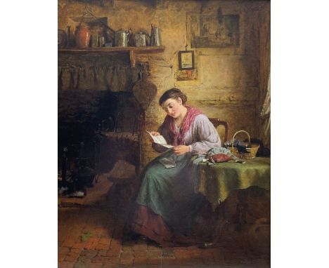 George Smith (British 1829-1901): 'The Love Letter', oil on panel signed and dated 1874, 52cm x 41cm Provenance: private coll