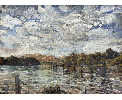Adam Francis Watson (Sheffield 1859-1932): Catbells from Derwentwater, oil on canvas unsigned 30cm x 40cm Notes: Watson was a