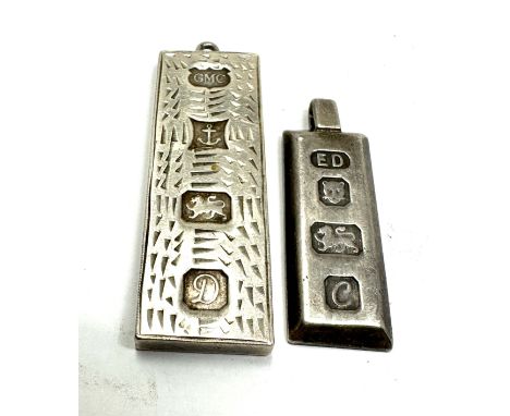 2 vintage silver ingots weight 42g 