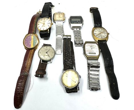 selection of vintage wristwatches all untested spares or repair inc timex bulova seiko montine everite etc 
