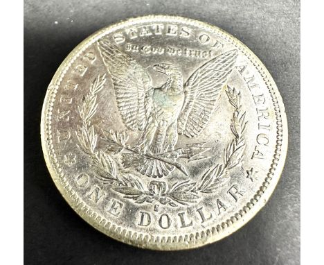 1897 s  u.s.a silver morgan dollar in capsule 