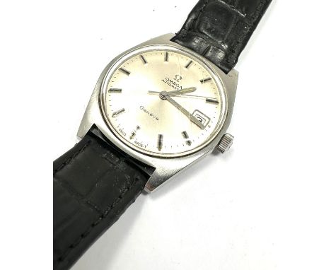 Vintage Omega automatic geneve gents wristwatch the watch is ticking glass scratched 