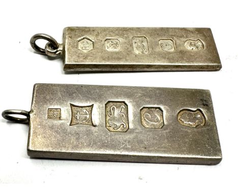 2 vintage silver ingots weight 45g 