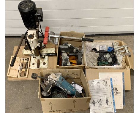 JET ELECTRIC BENCH MORTICING MACHINE &amp; AN ELU ROUTER, Makita sander / cutter ETC, E/T