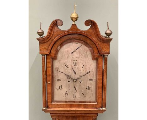 GRANT - FLEET STREET - LONDON, CIRCA 1840 MAHOGANY LONGCASE CLOCK, the silvered arched top dial, numbered 337, set with Roman