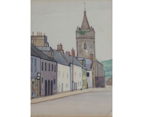 •WILLIAM MILES JOHNSTON (SCOTTISH 1893-1974) KIRKCUDBRIGHT Watercolour, signed, 26.5 x 19cm (10 1/2 x 7 1/2") ELIZABETH MARY 