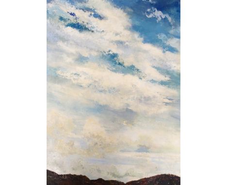 •LOUISE GIBSON ANNAND (SCOTTISH 1915-2012) CLOUDS OVER COLONSAY Oil on board, 90 x 67cm (35 1/2 x 26 1/2") Inscribed with tit