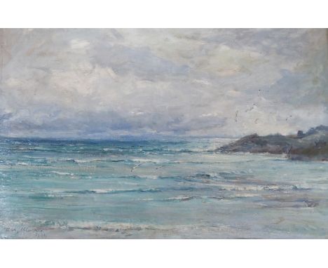 •MARY MORRIS (SCOTTISH FL 1893-1950) BREEZY COASTAL SEASCAPE Oil on canvas, signed and dated 1920, 41 x 61cm (16 x 24") Condi