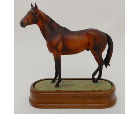 A ROYAL WORCESTER MODEL OF MILL REEF modelled by Doris Linder, limited edition no 190 of 500, with plinth, certificate and bo