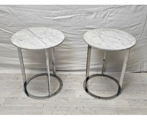 Side or lamp tables, a pair of contemporary "Frank" by B&amp;B Italia H.48 W.39cm. 