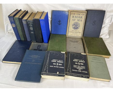 A collection of vintage naval books and manuals. 