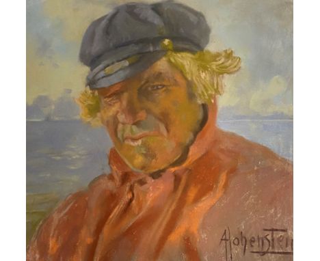 Adolf Hohenstein (Russian/German 1854-1928), Portrait of a Seafarer, signed lower right, pastel, framed. 34cm square. Note: A