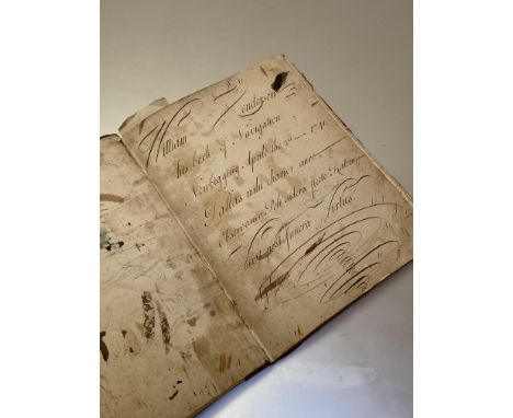 A Scottish 18th century manuscript Book of Navigation, compiled by William Henderson and dated April the 2nd, 1741, various s
