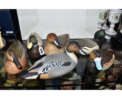 A COLLECTION OF SIX ROYAL DOULTON 'WILD FOWL COUNTERFEIT'  DUCK FIGURINES, comprising Mallard Male HN3512, Mallard Female HN3