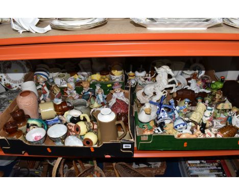 FOUR BOXES AND LOOSE ORNAMENTS to include a large quantity of continental and internationally produced ceramic ornaments, a b