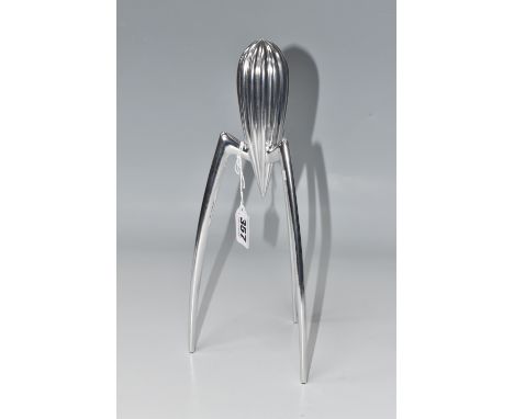 A PHILIPPE STARCK FOR ALESSI 'JUICY SALIF' LEMON SQUEEZER, of three legged form, stamped Alessi mark at the top of one leg, h