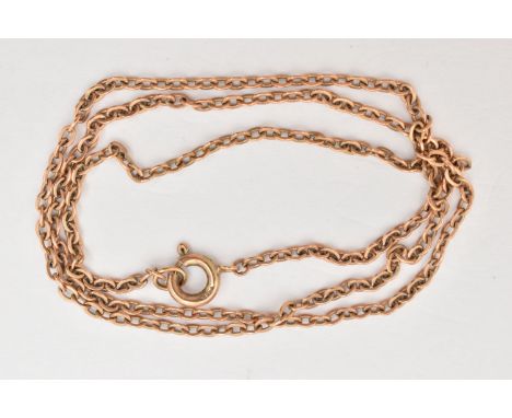 A YELLOW METAL TRACE CHAIN, fitted with a spring clasp, stamped 9ct, length 400mm, approximate gross weight 2.8 grams (condit