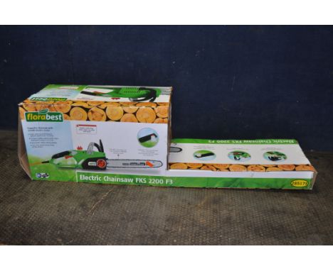 A BRAND NEW SEALED IN BOX FLORABEST FKS2200F3 ELECTRIC CHAINSAW (UNTESTED as box sealed)