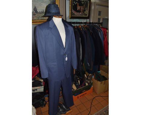 FIVE BOXES AND A LARGE QUANTITY OF LOOSE GENTLEMEN'S CLOTHING, SHOES, HATS AND BAGS, to include used shoes, mostly UK size 9/