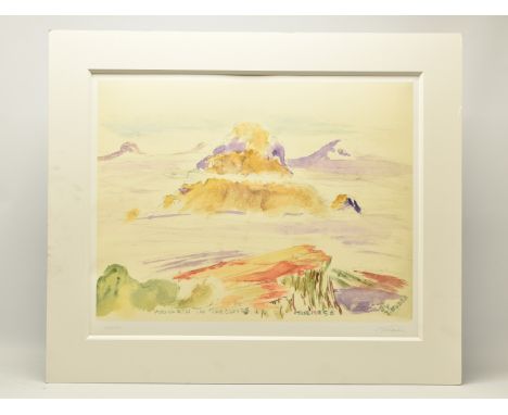 JIMI HENDRIX (1942-1970) 'MOUNTAIN IN THE CLOUDS', a modern limited edition print depicting a landscape, facsimile signature 